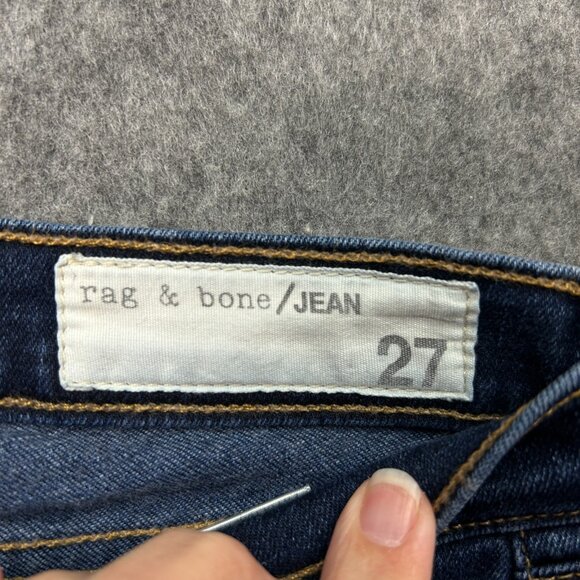 Rag & Bone Mid Rise Skinny Jeans Women's Size 27 Woodford Dark Wash Denim - Picture 5 of 12